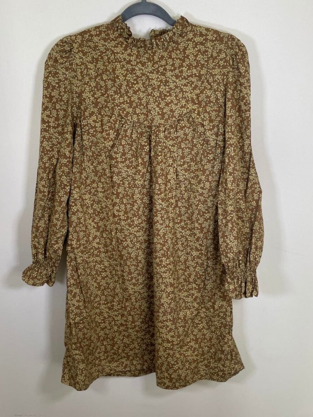 Doen Marabella Mini Dress In Gold Winter Meadow Print